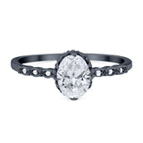 Art Deco Oval Natural Stone Beaded Ring