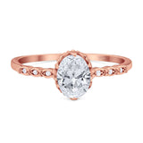 Art Deco Oval Natural Stone Beaded Ring