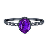 Art Deco Oval Natural Stone Beaded Ring