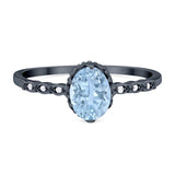 Art Deco Oval Natural Stone Beaded Ring