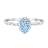 Art Deco Oval Natural Stone Beaded Ring