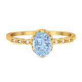 Art Deco Oval Natural Stone Beaded Ring