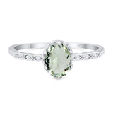 Art Deco Oval Natural Stone Beaded Ring