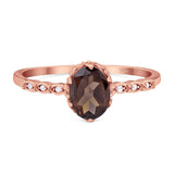 Art Deco Oval Natural Stone Beaded Ring