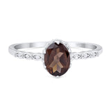 Art Deco Oval Natural Stone Beaded Ring