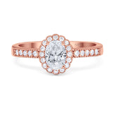 Oval Natural Stone Flower Ring