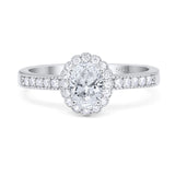 Oval Natural Stone Flower Ring