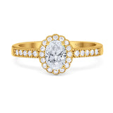 Oval Natural Stone Flower Ring