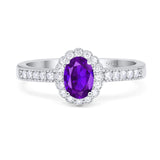 Oval Natural Stone Flower Ring