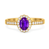 Oval Natural Stone Flower Ring