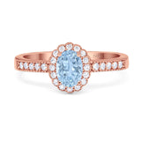 Oval Natural Stone Flower Ring