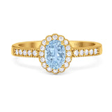 Oval Natural Stone Flower Ring