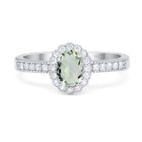 Oval Natural Stone Flower Ring