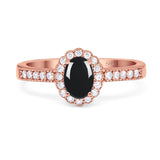 Oval Natural Stone Flower Ring