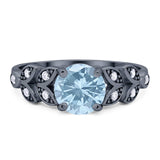 Round Natural Stone Leaf Design Ring