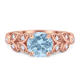 Round Natural Stone Leaf Design Ring