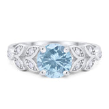 Round Natural Stone Leaf Design Ring