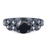 Round Natural Stone Leaf Design Ring