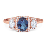 Three Stone Oval Natural Stone Trellis Ring