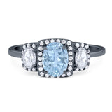 Three Stone Oval Natural Stone Trellis Ring