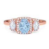 Three Stone Oval Natural Stone Trellis Ring