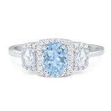 Three Stone Oval Natural Stone Trellis Ring