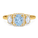 Three Stone Oval Natural Stone Trellis Ring