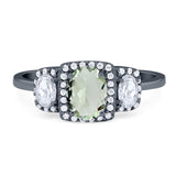 Three Stone Oval Natural Stone Trellis Ring