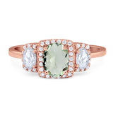 Three Stone Oval Natural Stone Trellis Ring