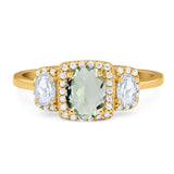 Three Stone Oval Natural Stone Trellis Ring