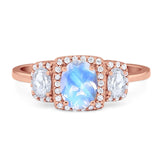 Three Stone Oval Natural Stone Trellis Ring