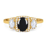 Three Stone Oval Natural Stone Trellis Ring