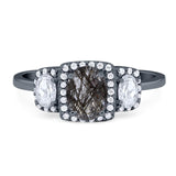 Three Stone Oval Natural Stone Trellis Ring