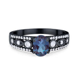 Vintage Style Oval Natural Stone Ring