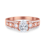 Vintage Style Oval Natural Stone Ring