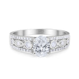 Vintage Style Oval Natural Stone Ring