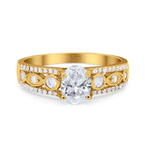 Vintage Style Oval Natural Stone Ring