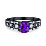 Vintage Style Oval Natural Stone Ring