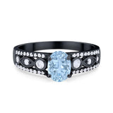 Vintage Style Oval Natural Stone Ring