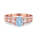 Vintage Style Oval Natural Stone Ring