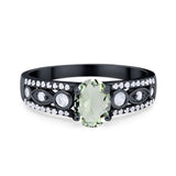 Vintage Style Oval Natural Stone Ring