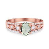 Vintage Style Oval Natural Stone Ring