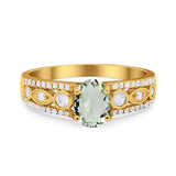 Vintage Style Oval Natural Stone Ring