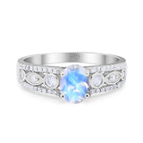 Vintage Style Oval Natural Stone Ring