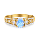 Vintage Style Oval Natural Stone Ring