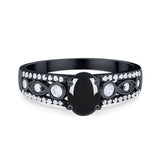 Vintage Style Oval Natural Stone Ring