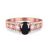 Vintage Style Oval Natural Stone Ring