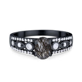 Vintage Style Oval Natural Stone Ring