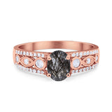 Vintage Style Oval Natural Stone Ring