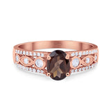 Vintage Style Oval Natural Stone Ring